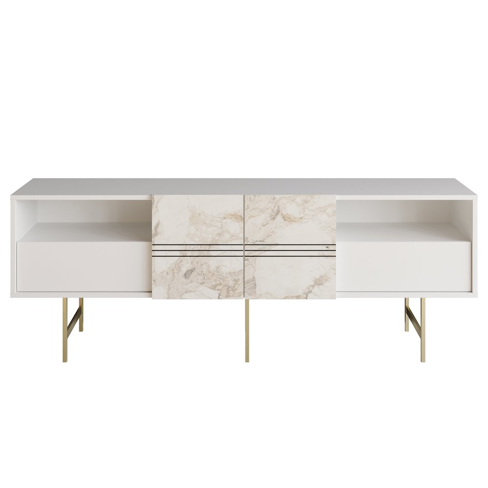 Derin Console - Ephesus White & Gold. Picture 1