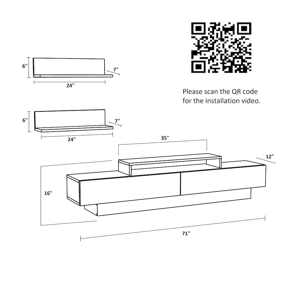 Lusi Tv Stand White&White. Picture 5