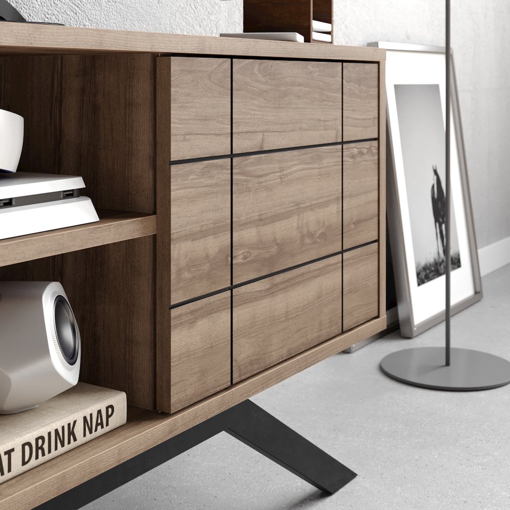 North Tv Stand - Walnut & Black. Picture 3