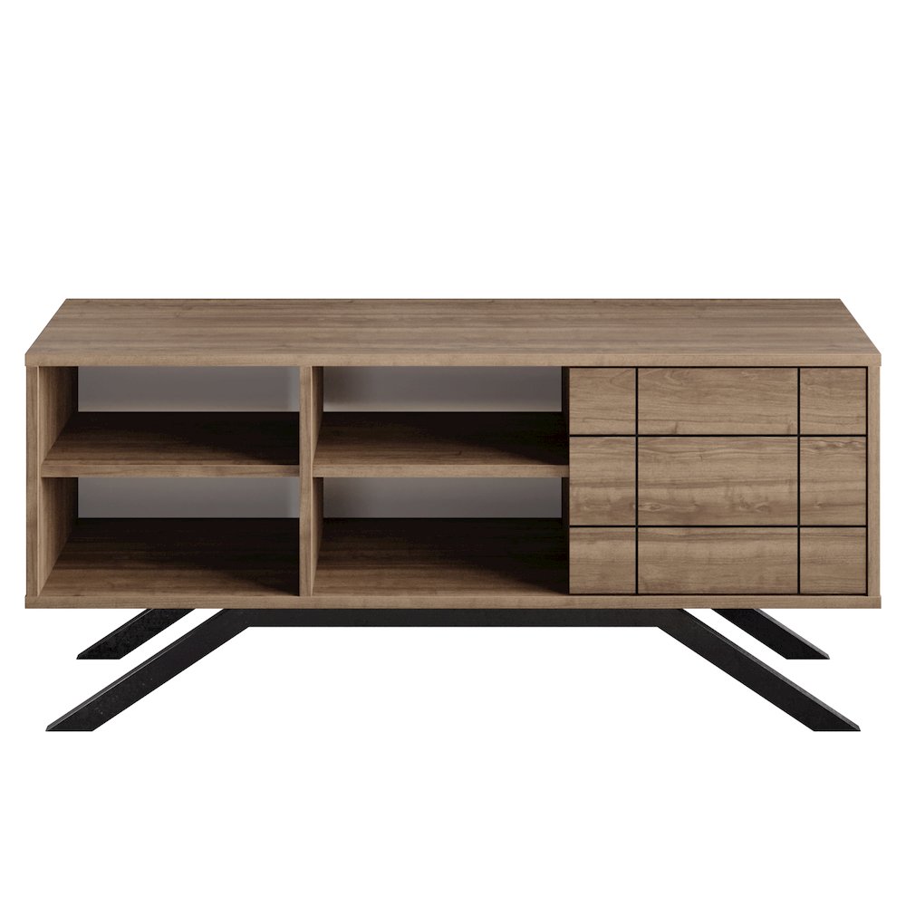 North Tv Stand - Walnut & Black. Picture 1