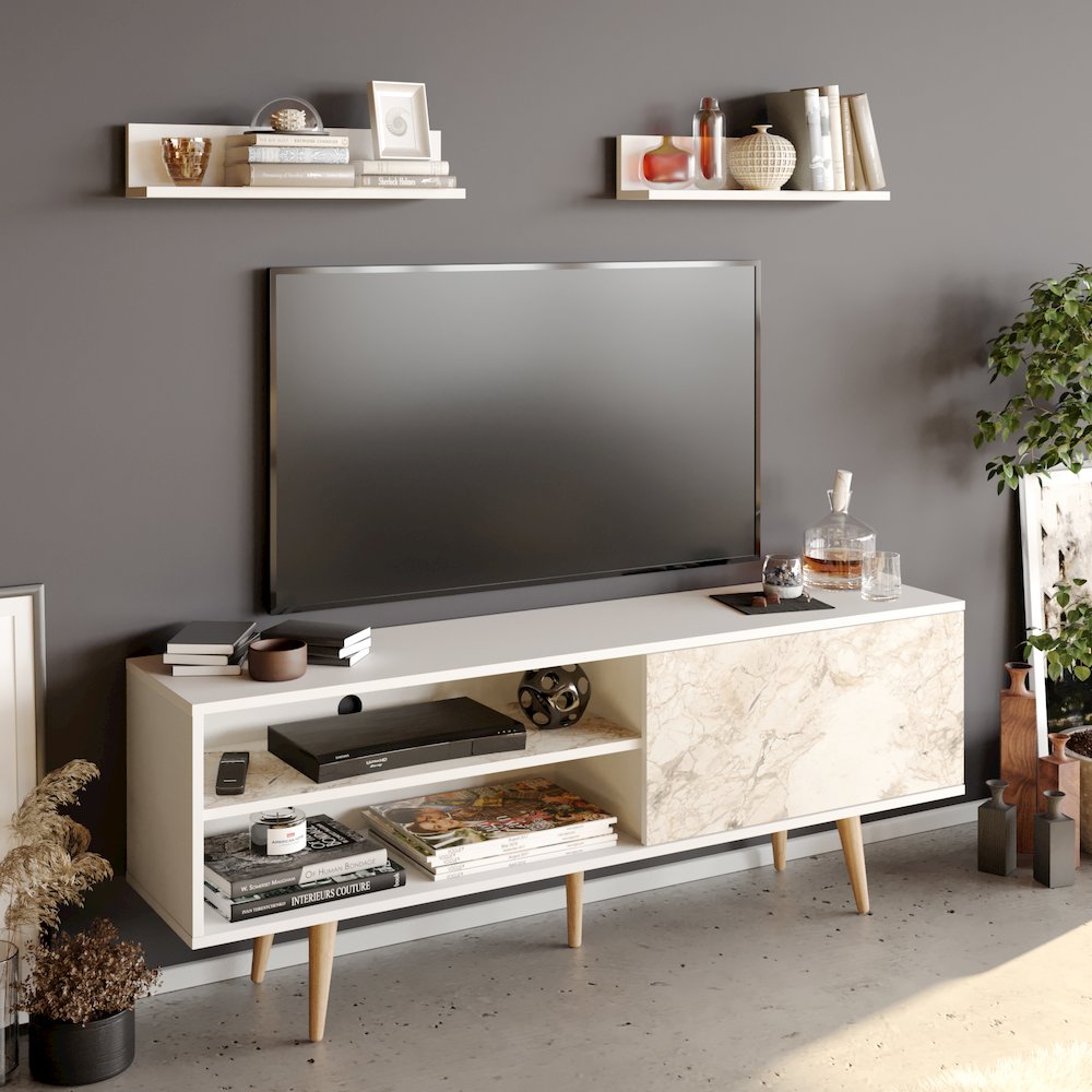 Pi Tv Stand - White & Ephesus. Picture 2