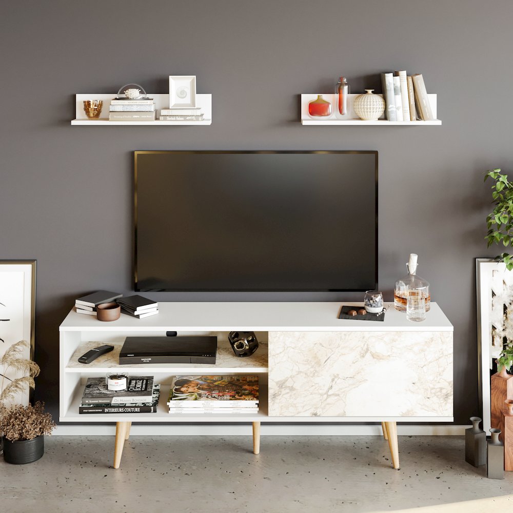Pi Tv Stand - White & Ephesus. Picture 3