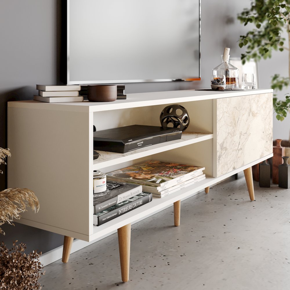 Pi Tv Stand - White & Ephesus. Picture 4