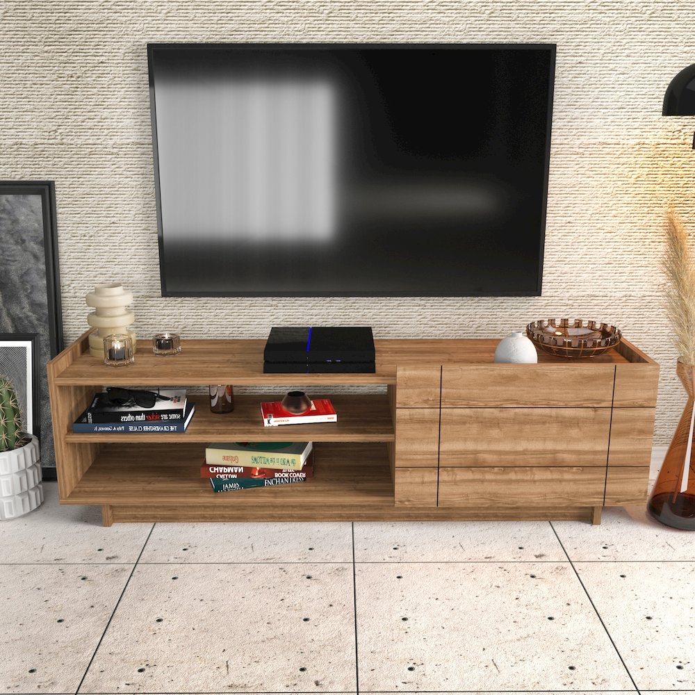 Valantina Tv Stand - Walnut. Picture 2