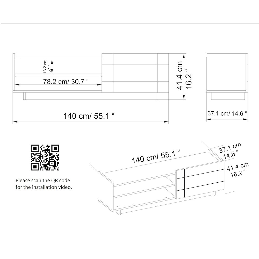 Valantina Tv Stand - Walnut. Picture 3