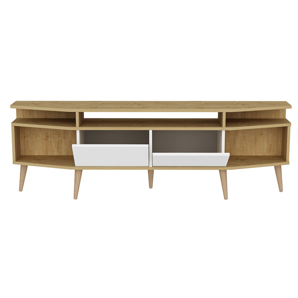 Dennis Tv Stand - Sapphire Oak & White. Picture 2