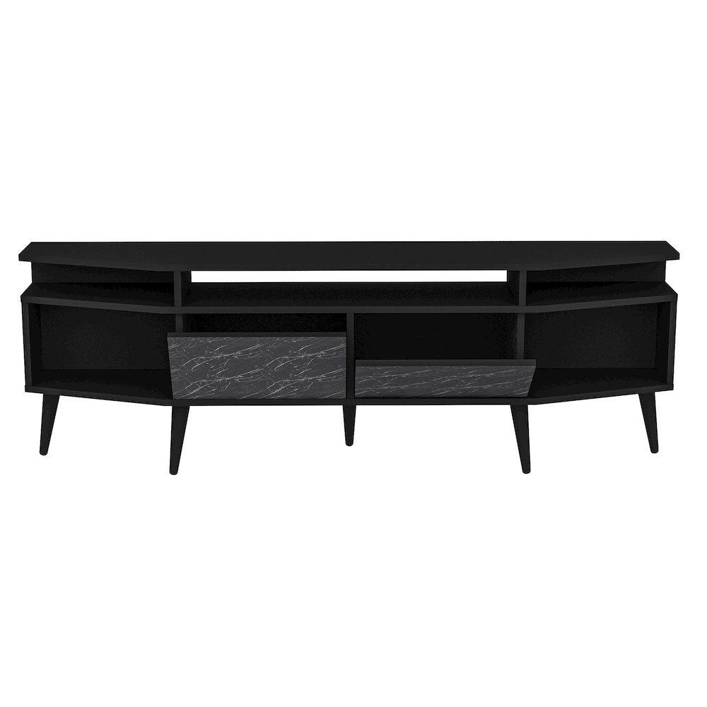 Dennis Tv Stand - Black & Bendire Marble. Picture 2
