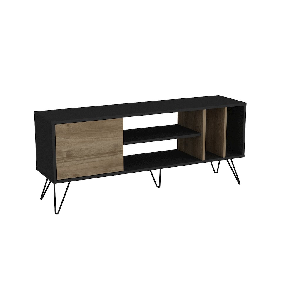 Mistico 55'' Tv Stand - Black & Walnut. Picture 1