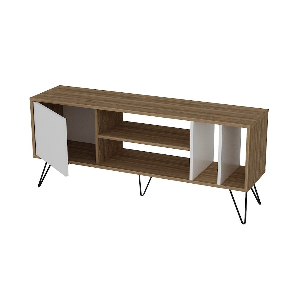 Mistico 55'' Tv Stand - Walnut & White. Picture 1