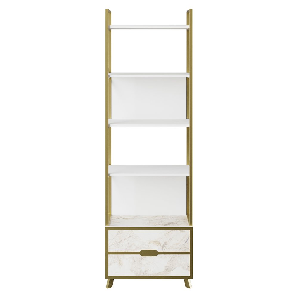 Frida 60 Bookcase - Ephesus Marble & Gold. Picture 1