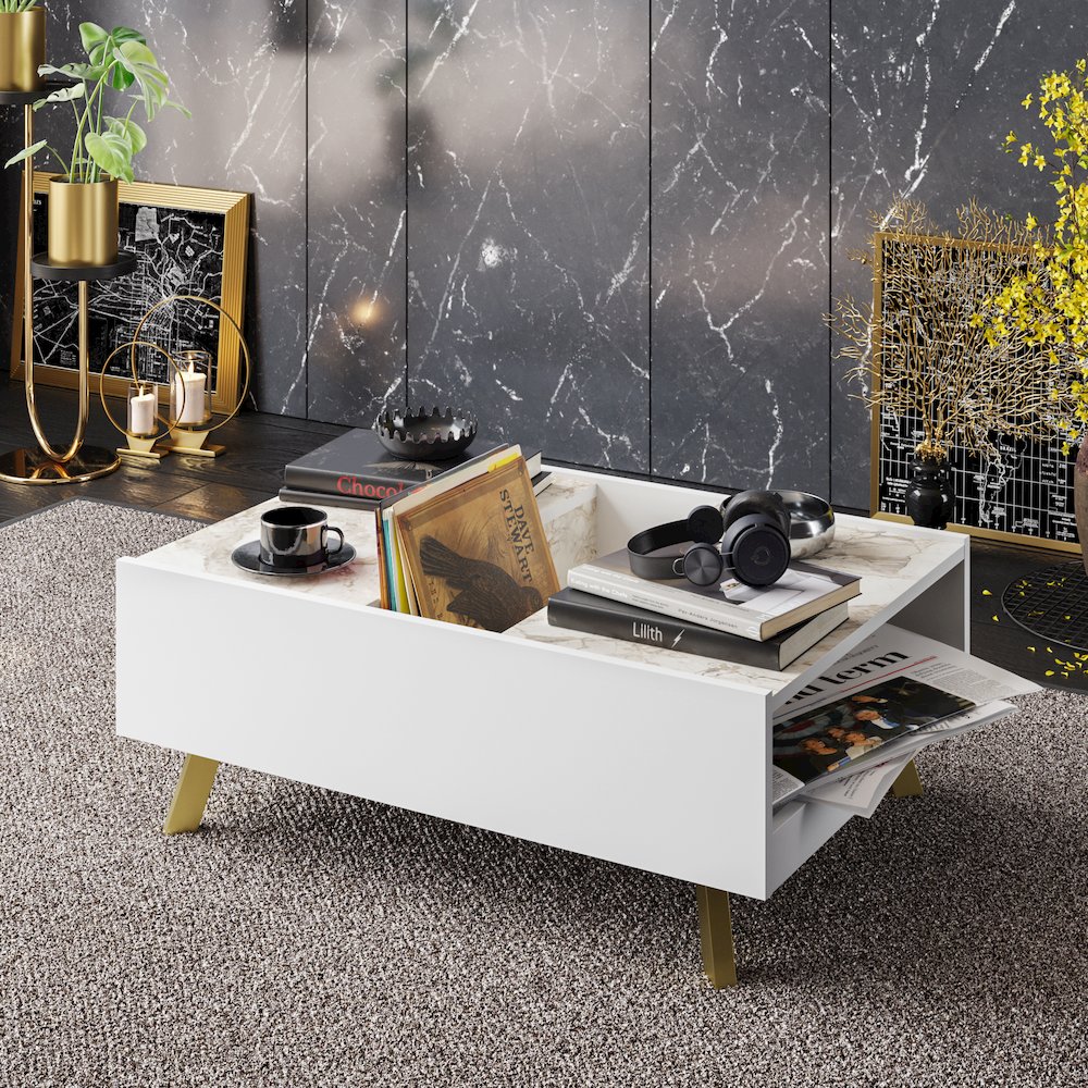 Frida Coffee Table - Ephesus Marble & Gold. Picture 2
