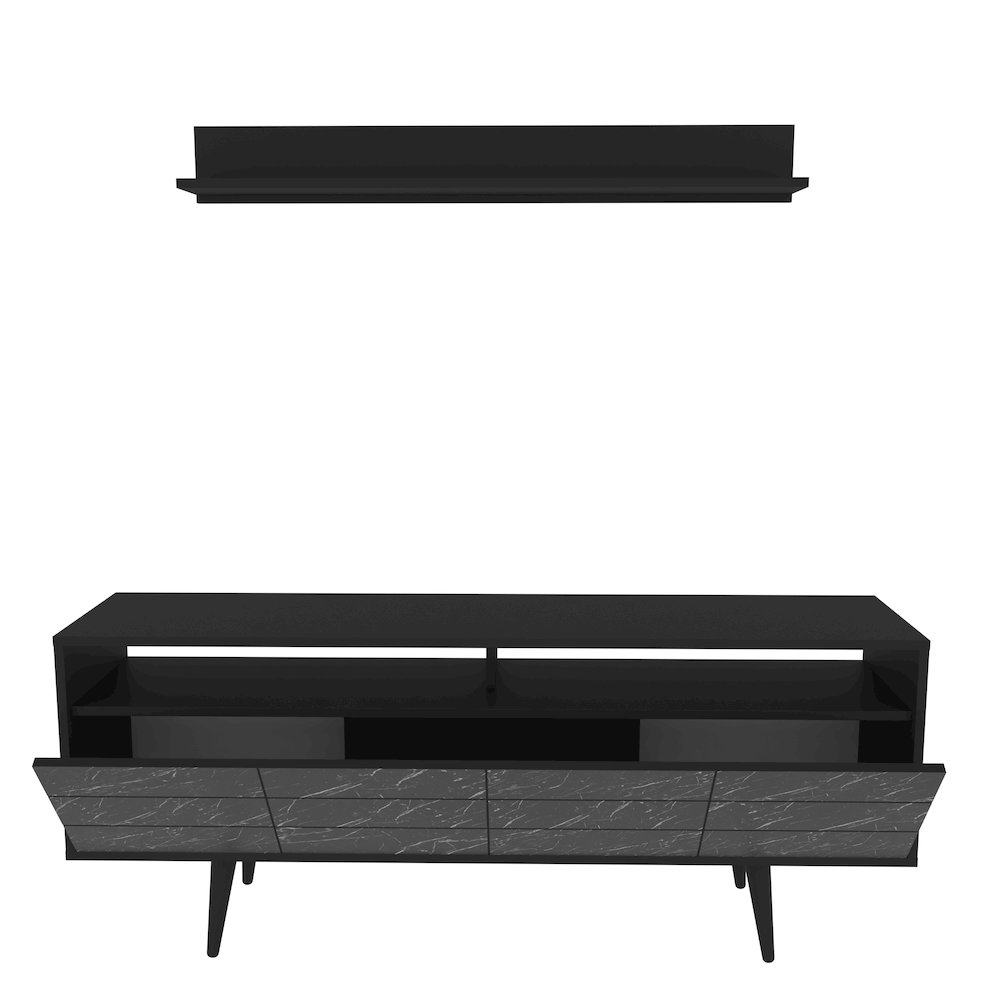 Ola Tv Stand - Black & Bendire Marble. Picture 2
