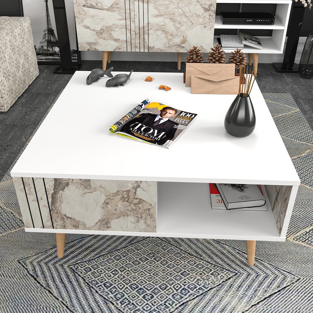 Ronas Coffee Table - White & Ephesus Marble. Picture 3