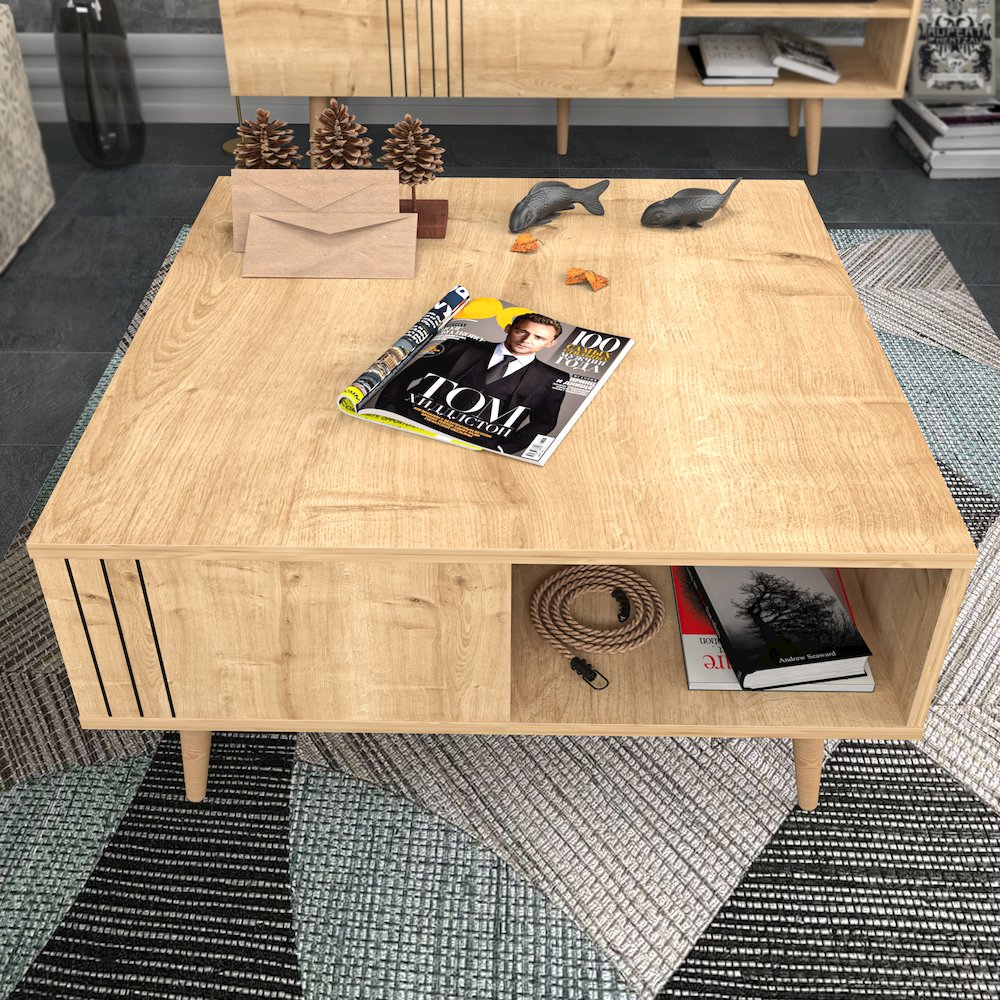 Ronas Coffee Table - Sapphire Oak. Picture 2