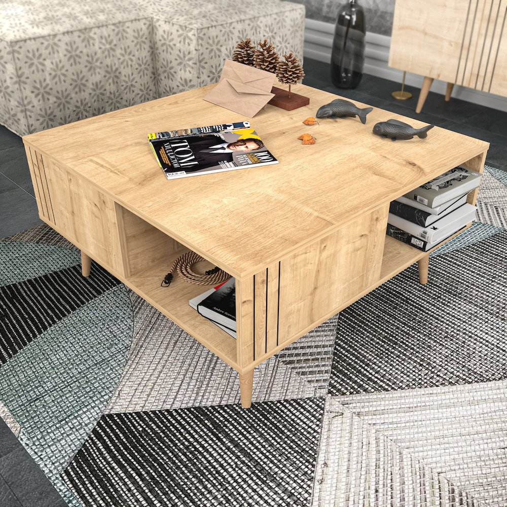 Ronas Coffee Table - Sapphire Oak. Picture 3