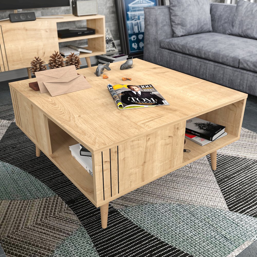 Ronas Coffee Table - Sapphire Oak. Picture 4