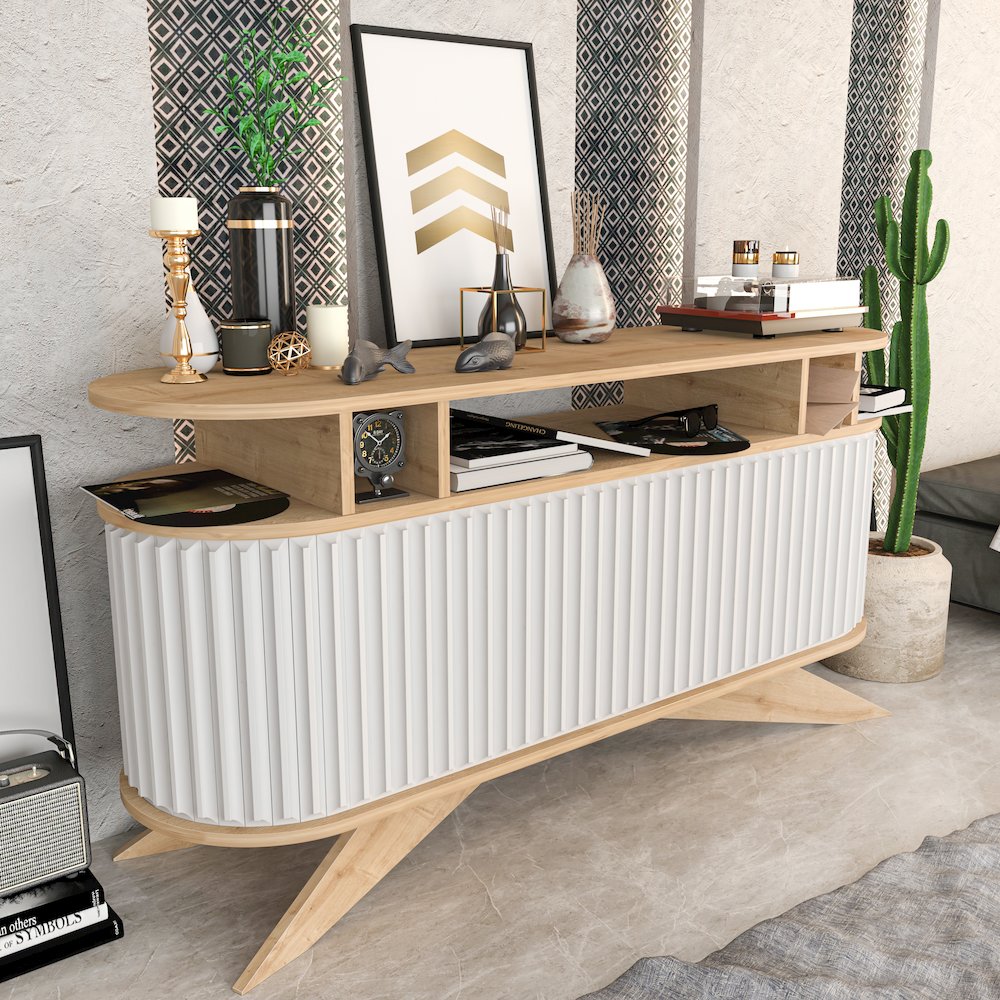 Store Console - Sapphire Oak & White. Picture 2