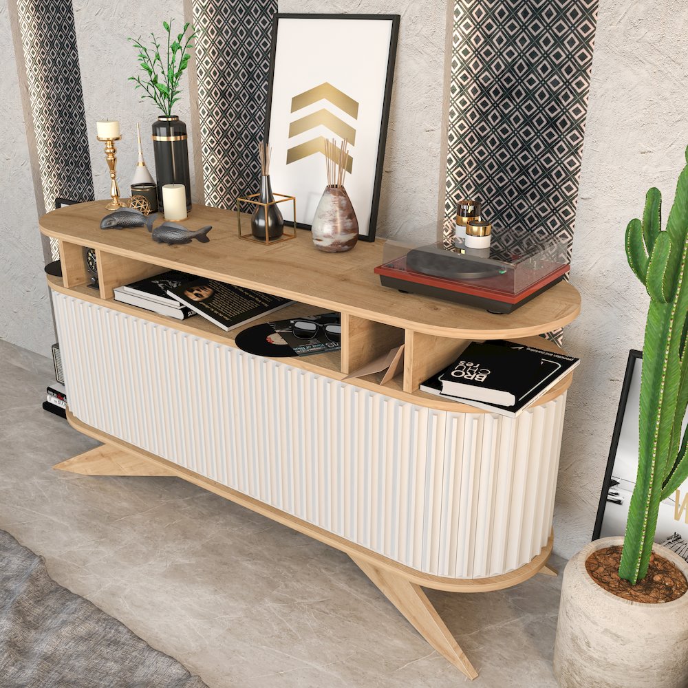 Store Console - Sapphire Oak & White. Picture 3
