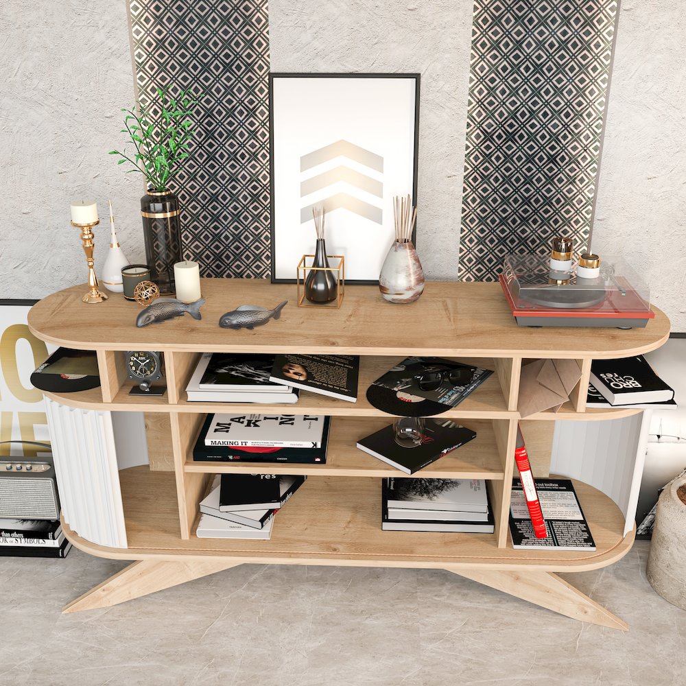 Store Console - Sapphire Oak & White. Picture 4