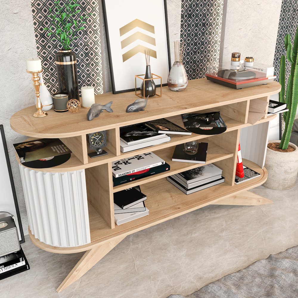 Store Console - Sapphire Oak & White. Picture 5