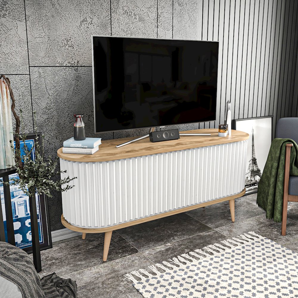 Store 55 Tv Stand - Oud Oak & White. Picture 3