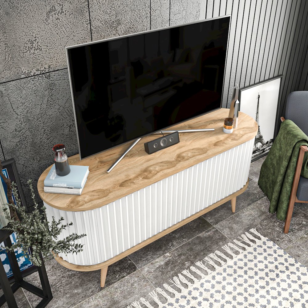Store 55 Tv Stand - Oud Oak & White. Picture 5