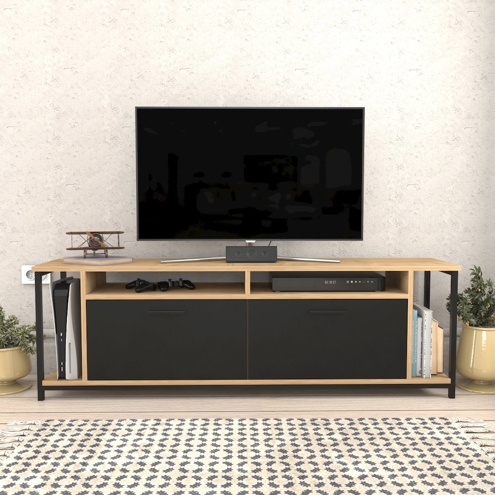 Omar Tv Stand - Sapphire Oak Black. Picture 3