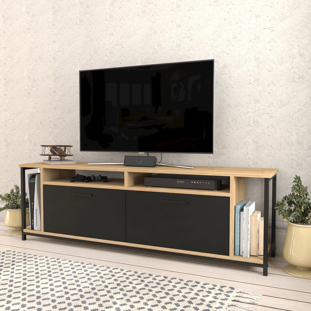 Omar Tv Stand - Sapphire Oak Black. Picture 4