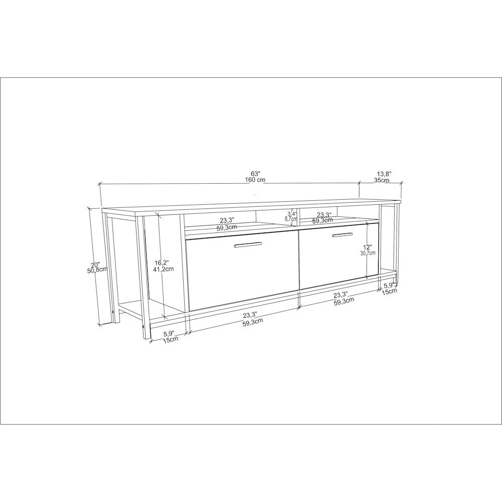 Omar Tv Stand - Sapphire Oak Black. Picture 5