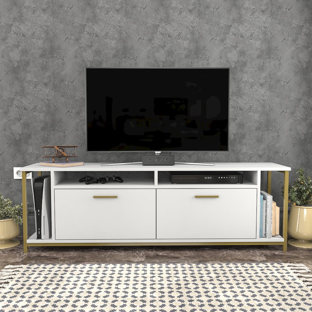 Omar Tv Stand - White Gold. Picture 3