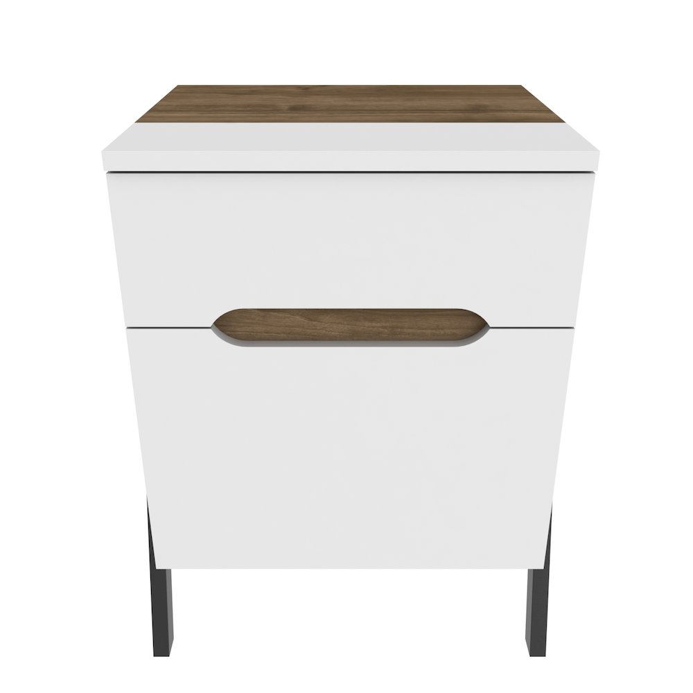 Neva Night Stand - Walnut White Black. Picture 2