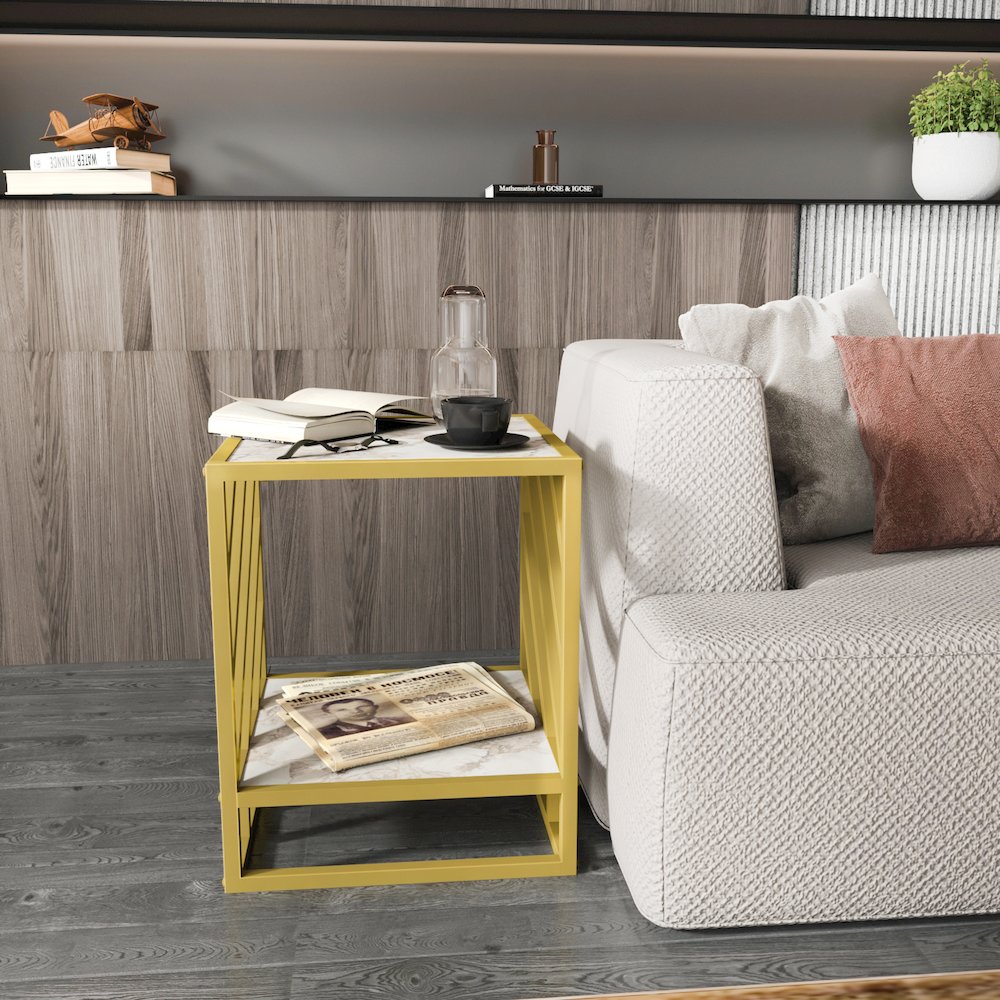 Norm Side Table - Ephesus Gold. Picture 3