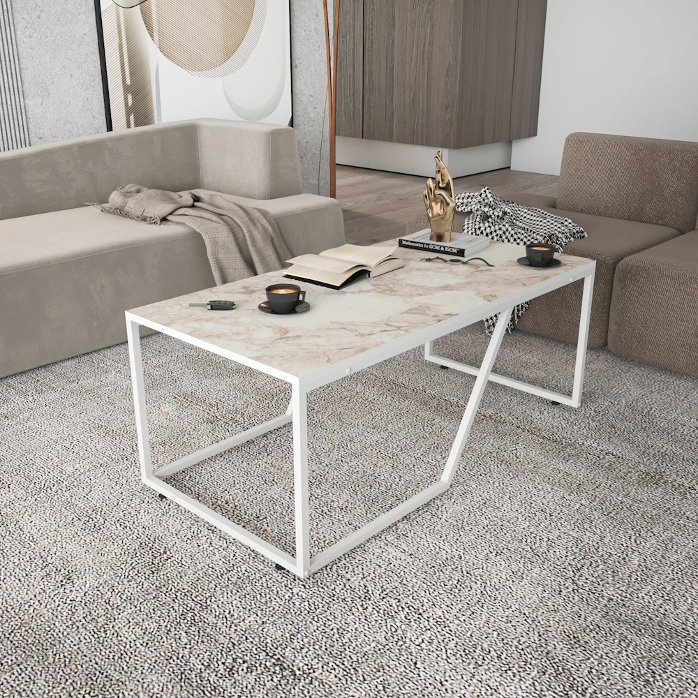 Wendy Coffee Table - Ephesus White. Picture 4