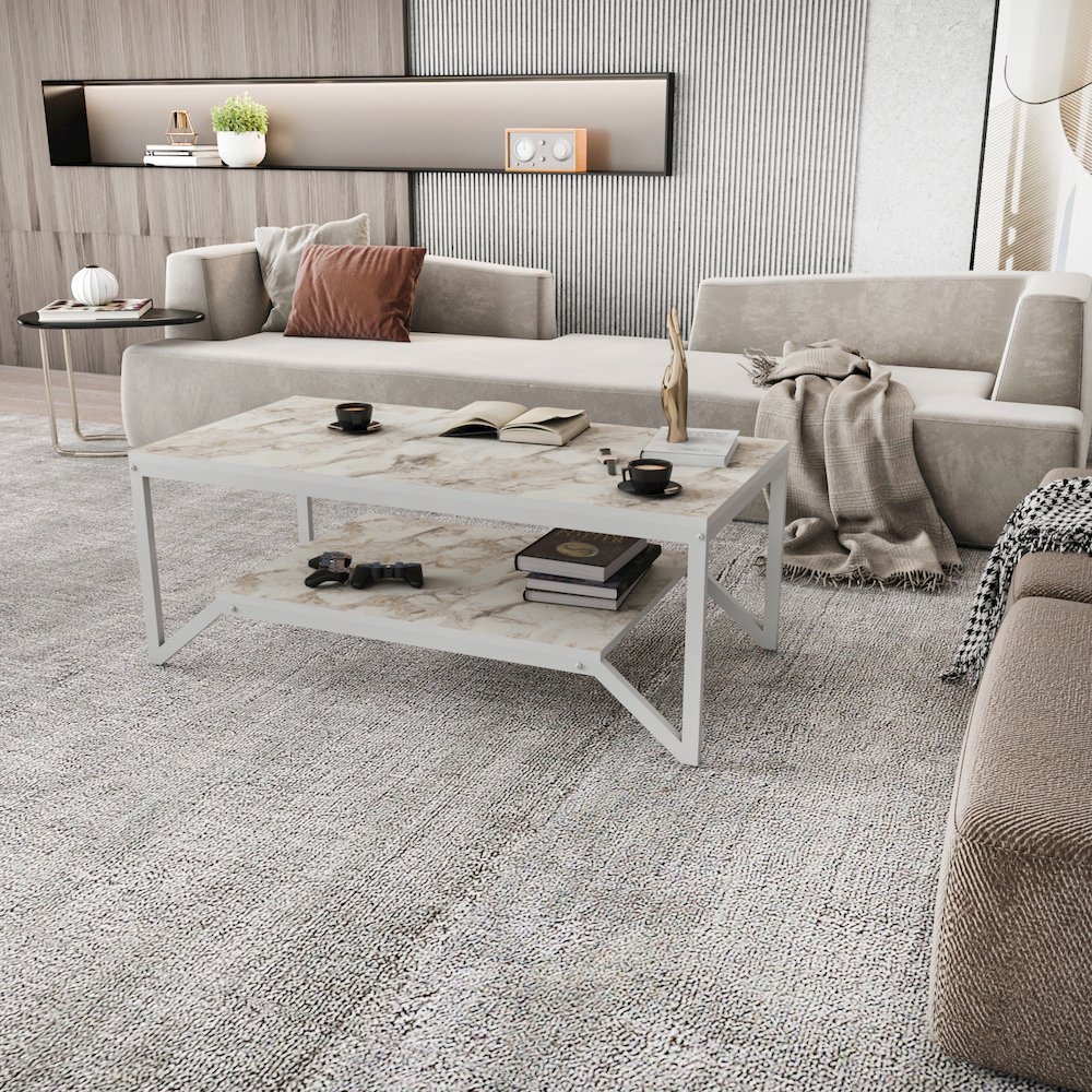Flora Coffee Table - Ephesus White. Picture 3