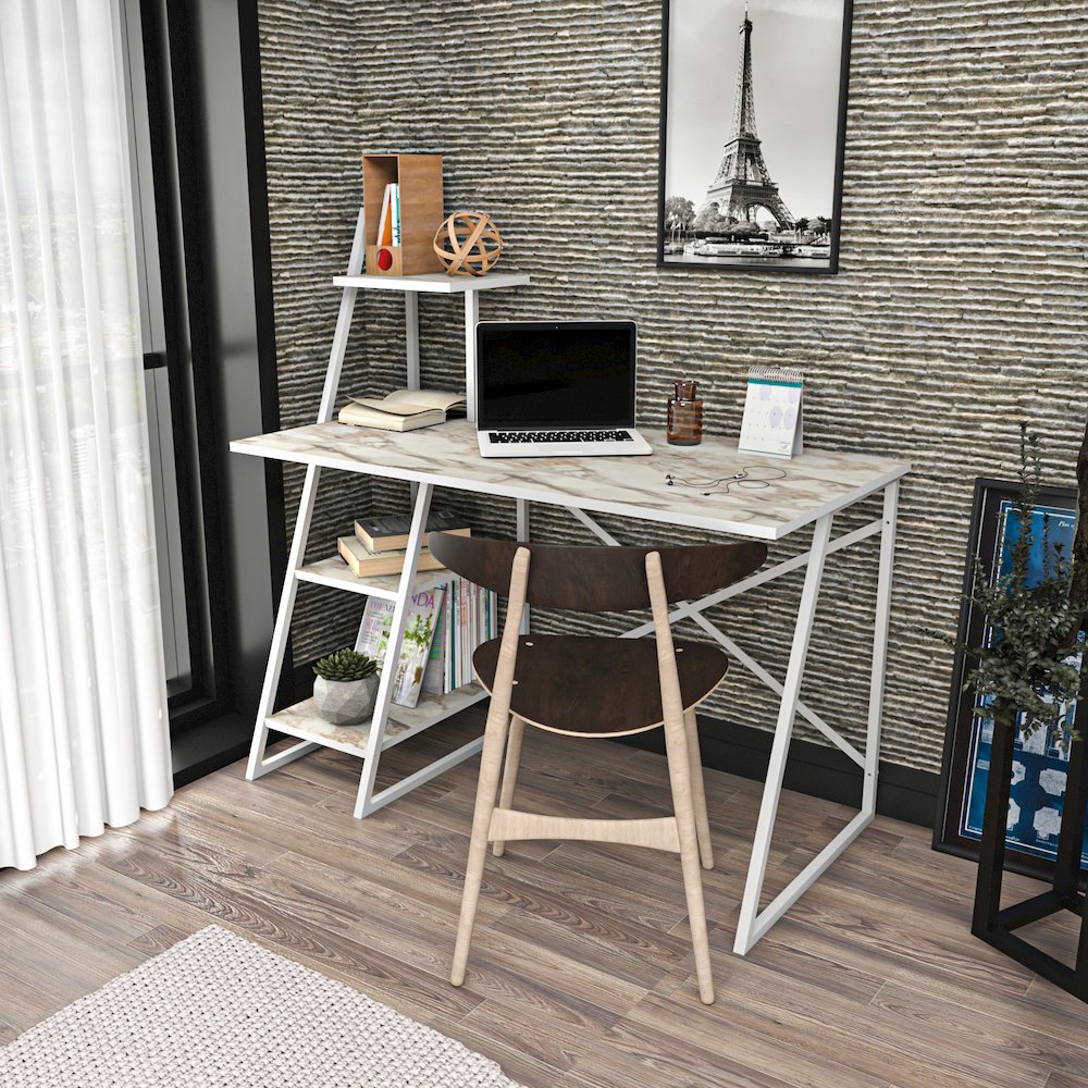 Admira Computer Desk - Ephesus White. Picture 3