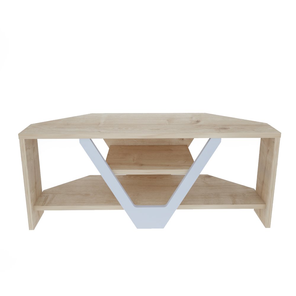 Karin Tv Stand - Sapphire Oak White. Picture 2