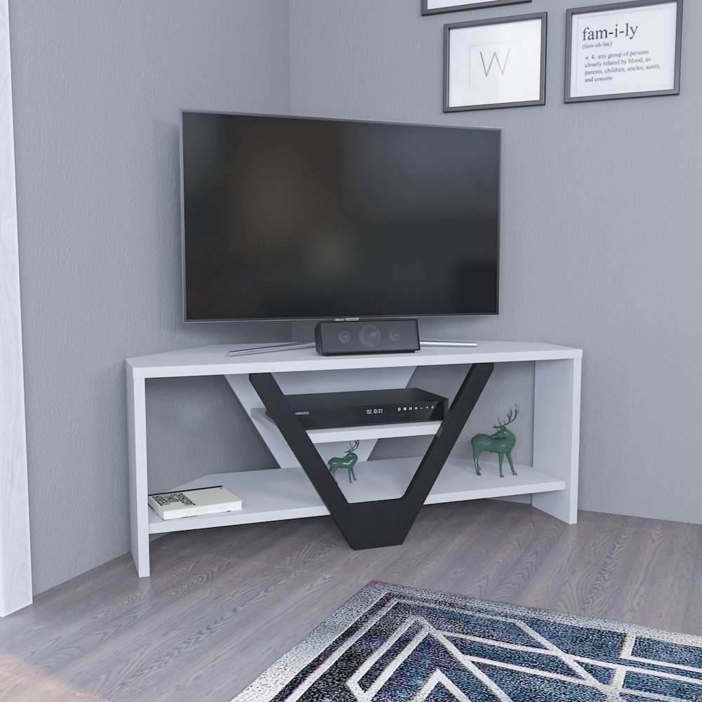 Karin Tv Stand - White Black. Picture 3