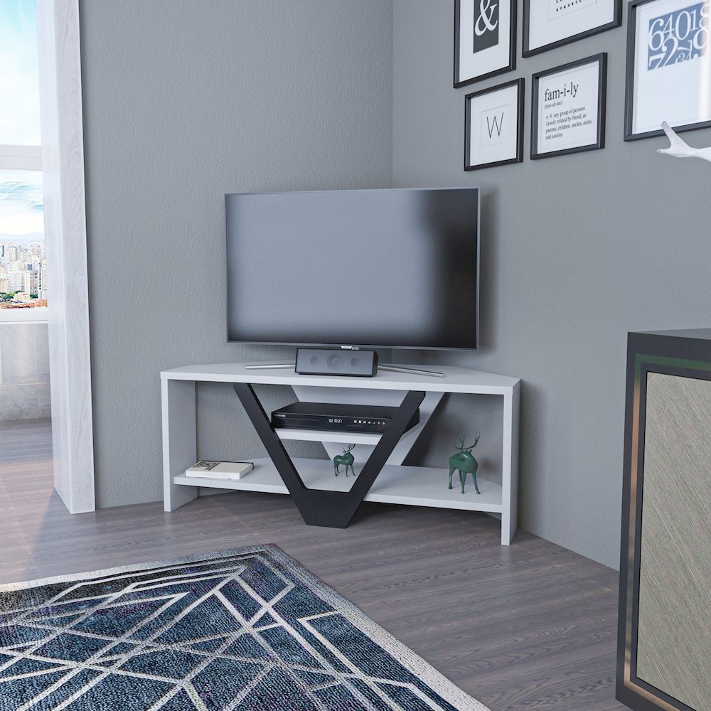 Karin Tv Stand - White Black. Picture 4