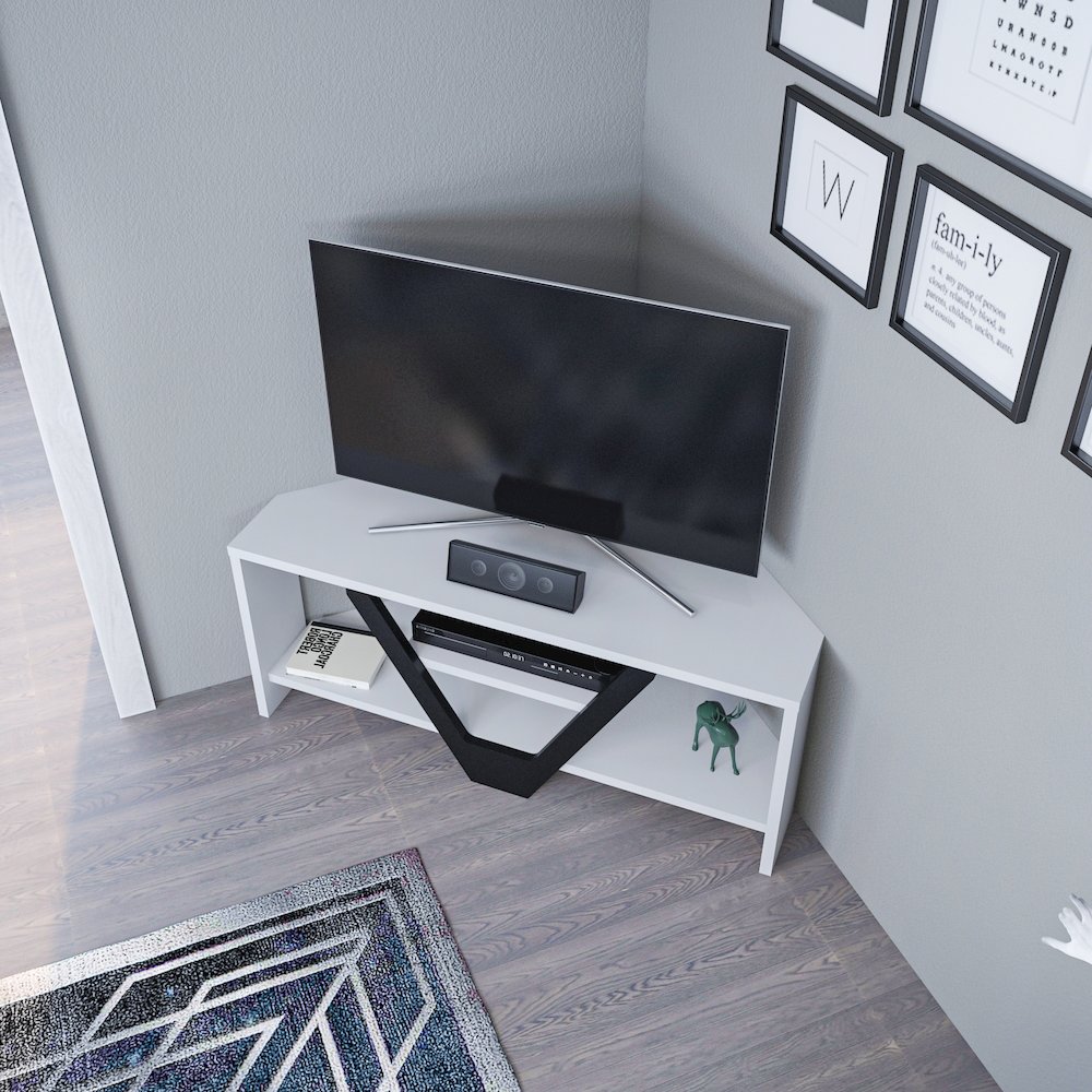 Karin Tv Stand - White Black. Picture 5
