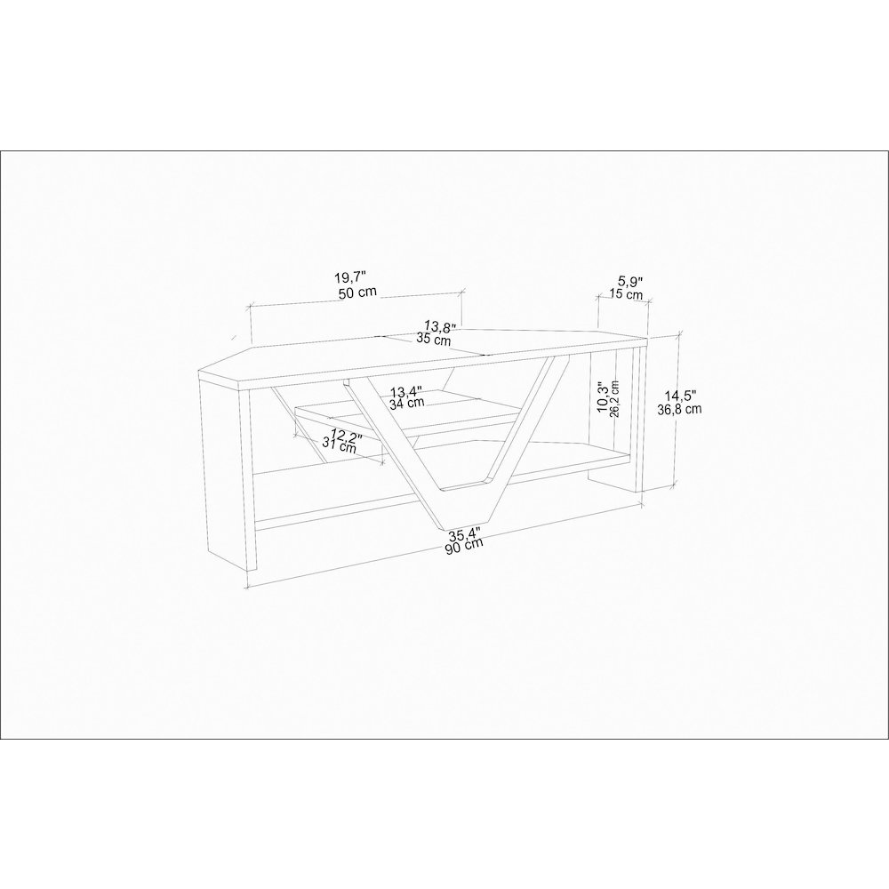 Karin Tv Stand - White Black. Picture 6