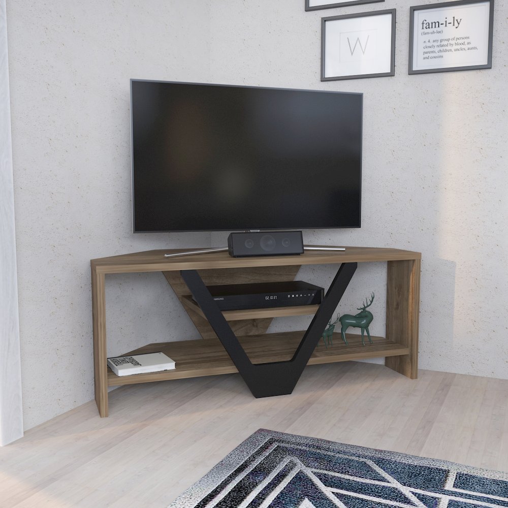 Karin Tv Stand - Walnut Black. Picture 3