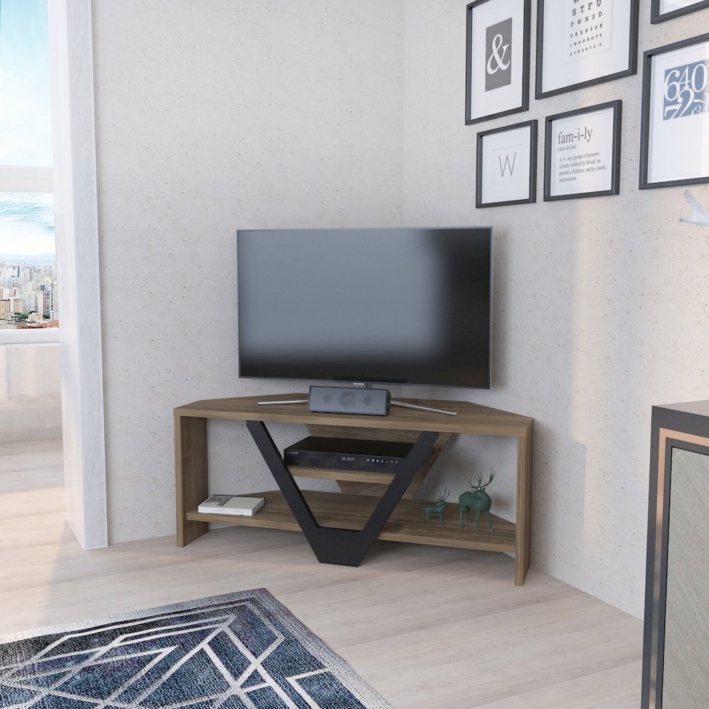 Karin Tv Stand - Walnut Black. Picture 4