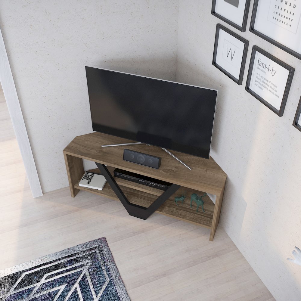 Karin Tv Stand - Walnut Black. Picture 5