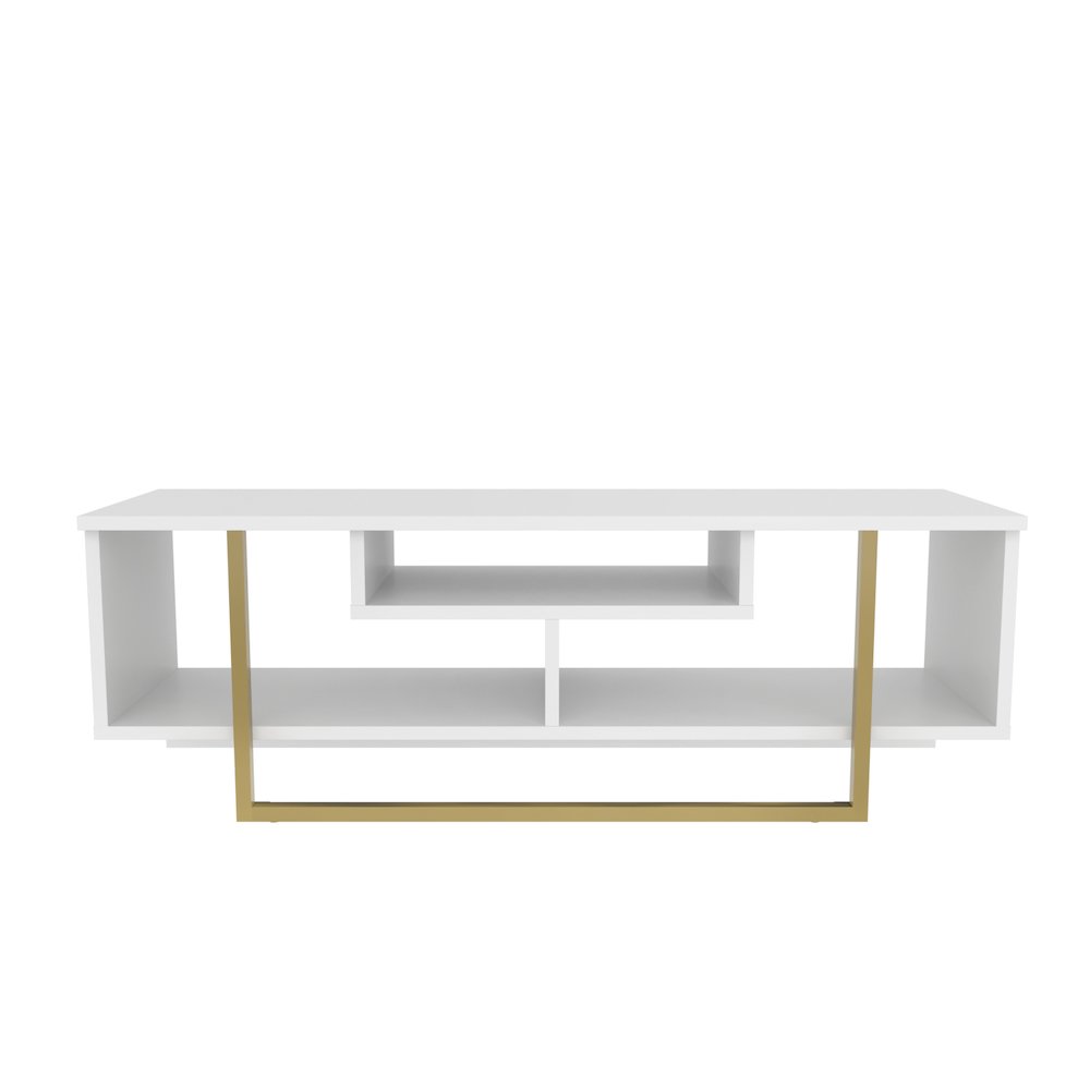 Asal 47" Tv Stand - White Gold. Picture 1