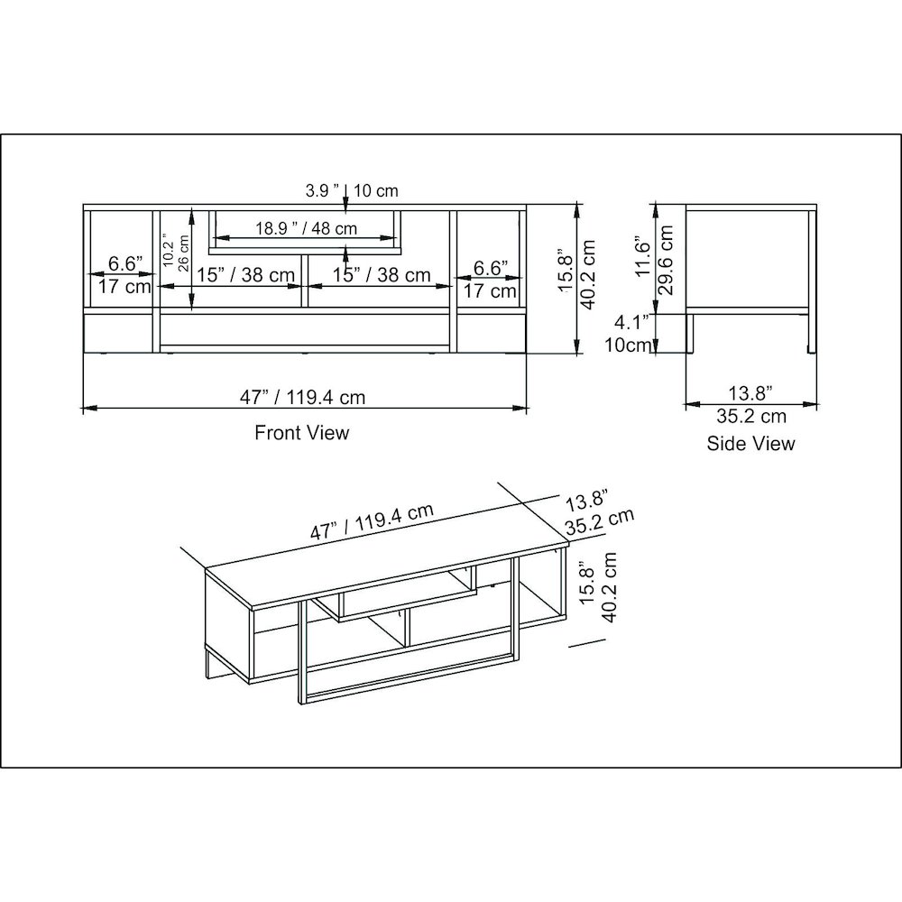 Asal 47" Tv Stand - White Gold. Picture 6