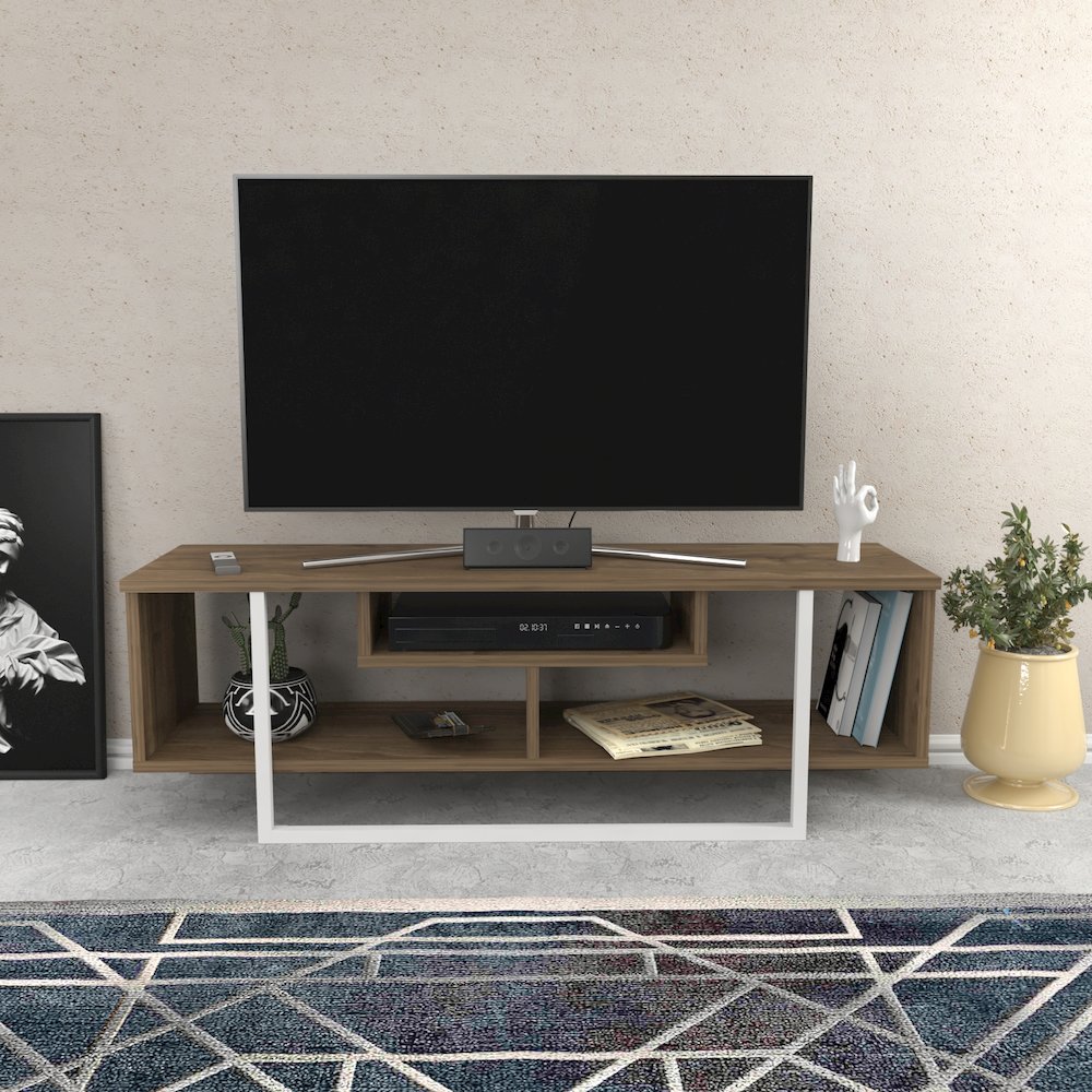 Asal 47" Tv  Stand - Walnut White. Picture 3