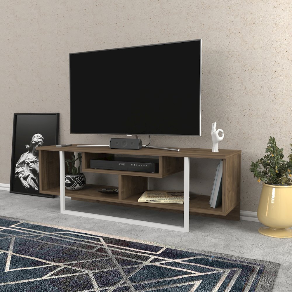 Asal 47" Tv  Stand - Walnut White. Picture 4