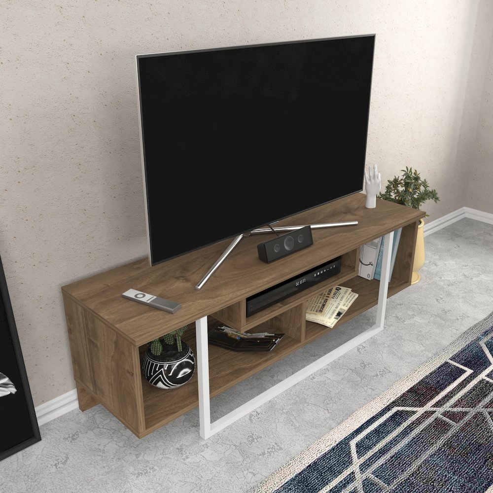 Asal 47" Tv  Stand - Walnut White. Picture 5