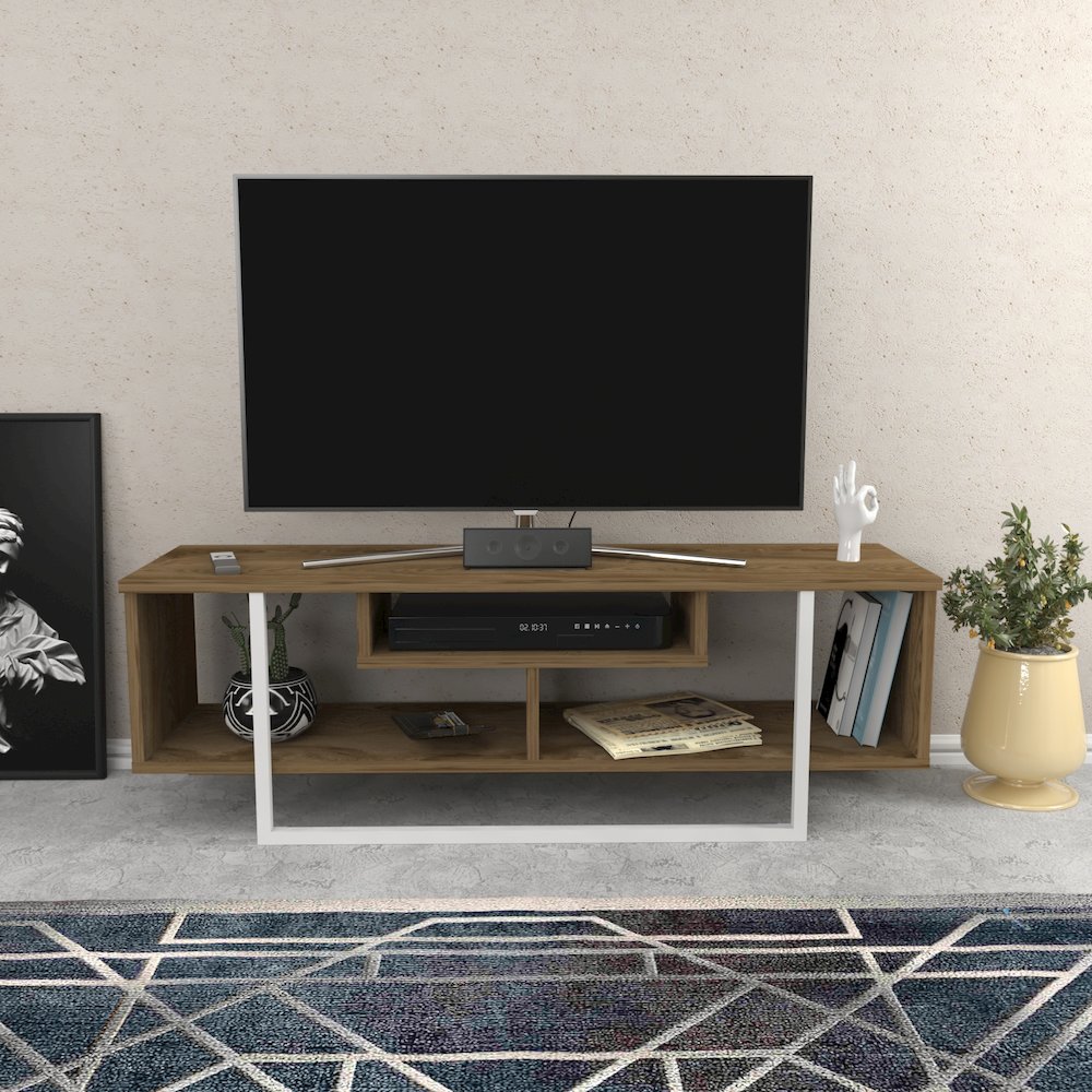 Asal 47" Tv Stand - Oud Oak White. Picture 3