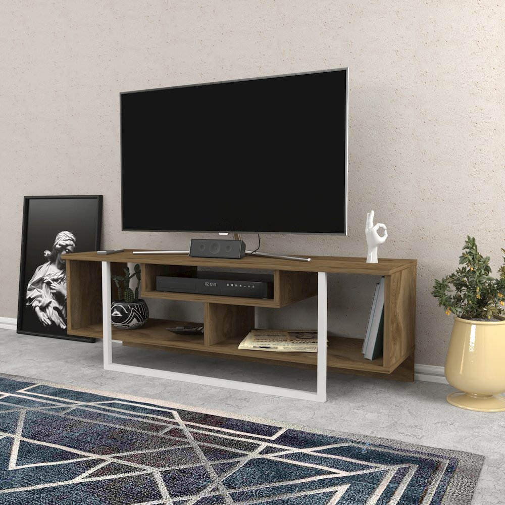 Asal 47" Tv Stand - Oud Oak White. Picture 4